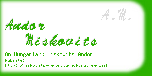 andor miskovits business card